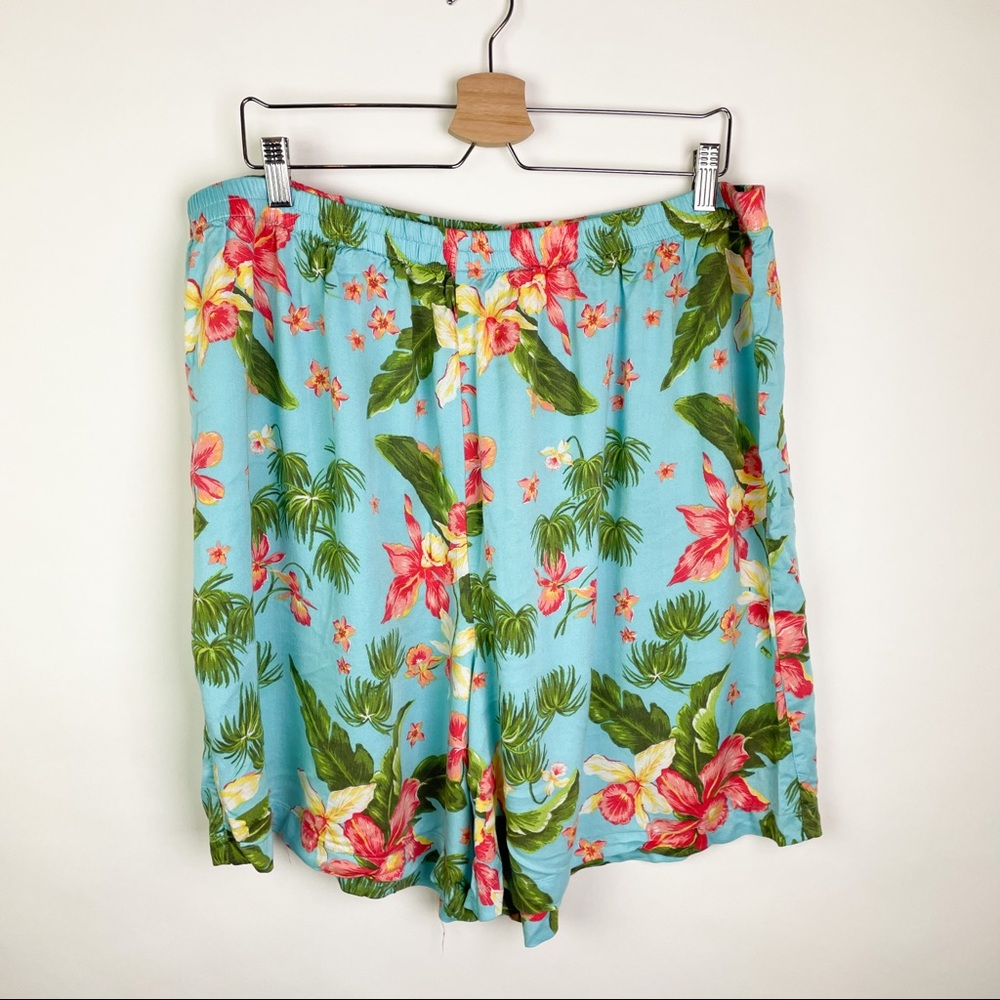 Bobbie Brooks Floral Shorts Island Tropical Beach Summer High Waisted Size 26